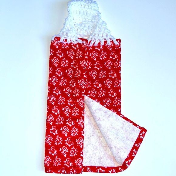 HAND CRAFTED Pioneer Woman Crochet Top Hanging Kitchen or Bathroom Hand Towel - Picture 5 of 5